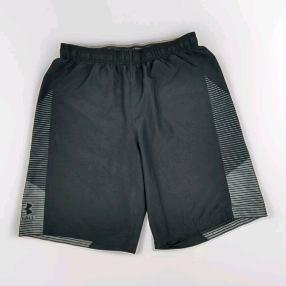 Under Armour Heatgear Loose Fit Shorts Mens Large Black Football Running Gym - Picture 1 of 9
